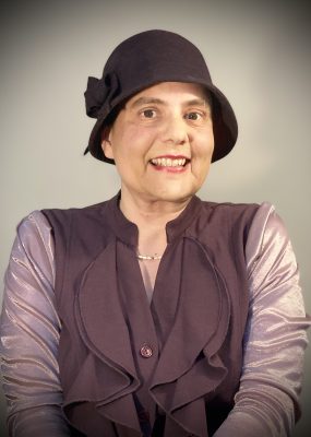 Photo of Julie Bihn in pseudo-1920s clothes